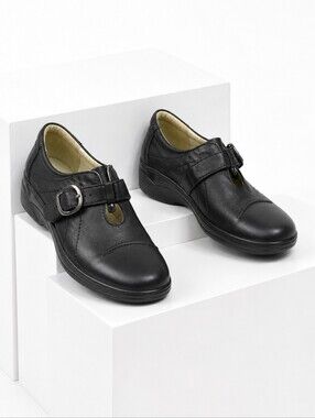 Orthosolutions Black Leather Mary Jane Comfort Shoes EU 40 US 9